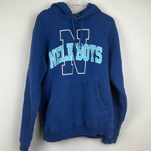 Full Send Nelk Boys Royal Blue Collegiate Hoodie Sweatshirt Size Small